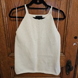 Banana Republic High Neck Knit Tank Size L Ivory